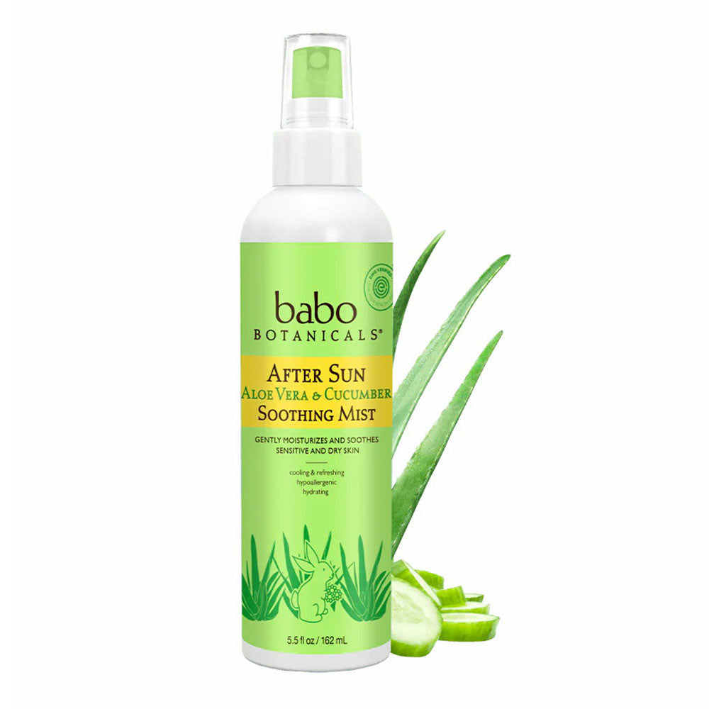 Babo Botanicals After Sun Aloe Vera and Cucumber Soothing Mist, 5.5 Oz